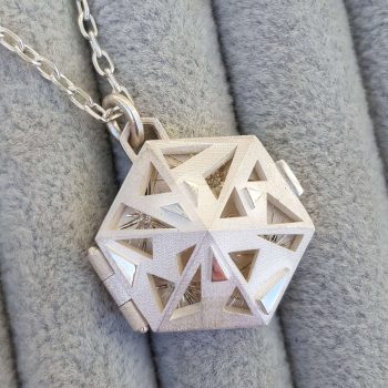 Silver and Diamond Made of Light Locket - Hiddn Studio - HS29