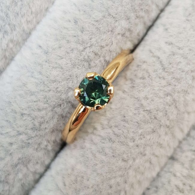 Australian Green Sapphire Engagement Ring