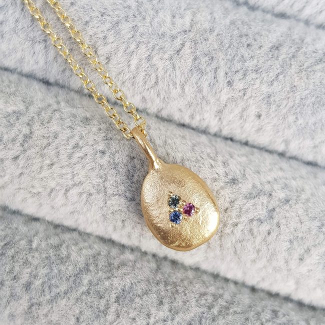Pastel Sapphire Pendant in 9ct Yellow Gold - Belle Smith