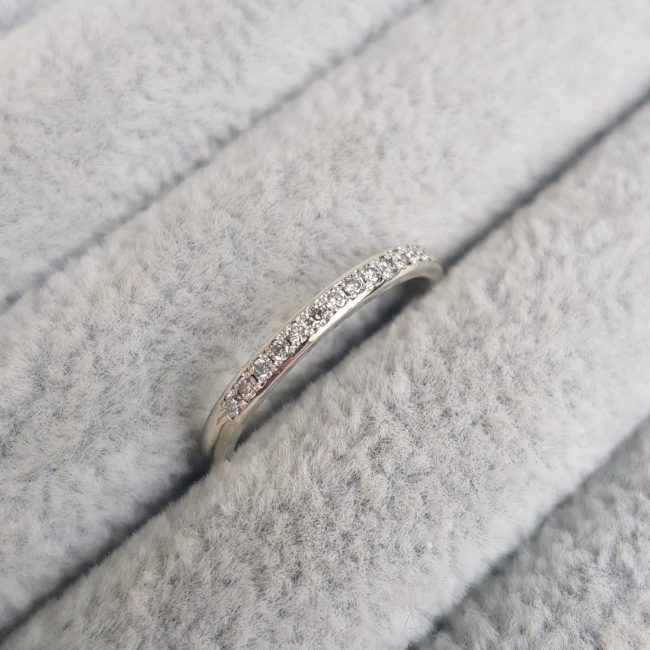 Half Eternity wedding band with Diamonds