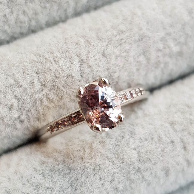 Multi Stone Purple Sapphire Engagement Ring - Clare Chandler
