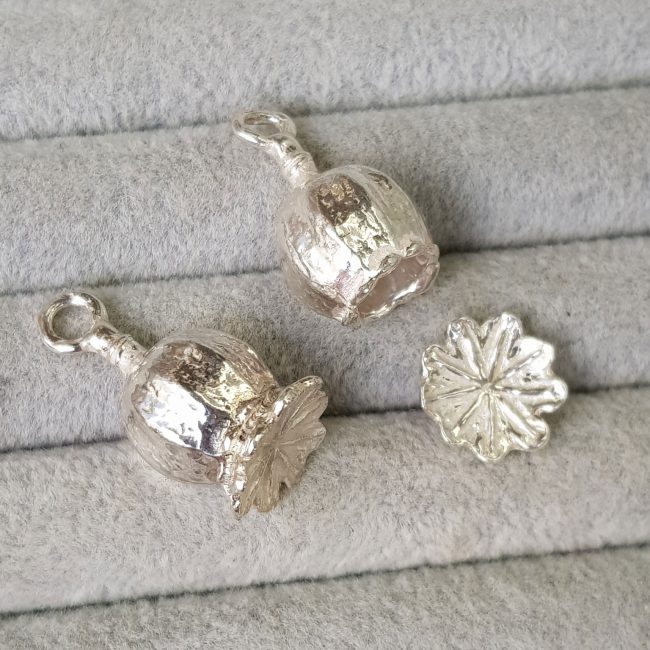 Silver Large Poppy Seed Memory Pendant - Cast & Found - C&F07