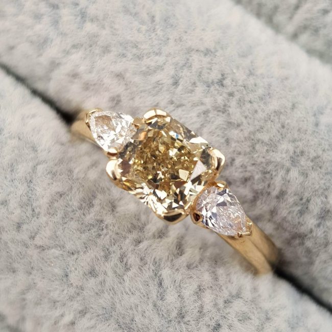 Champagne Diamond Trilogy Engagement Ring