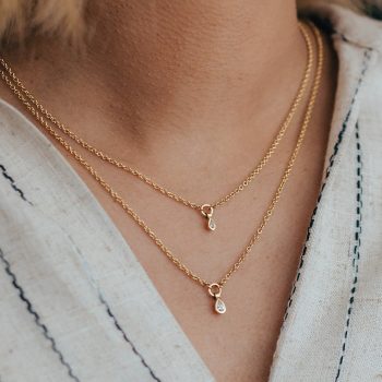 Sunburst Large & Small Pear Cut Diamond Necklace - Clare Chandler