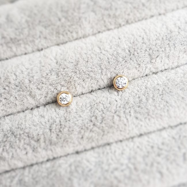 0.25ct Yellow Gold Diamond Earrings