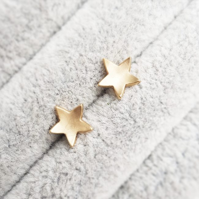 Yellow Gold Star Earrings