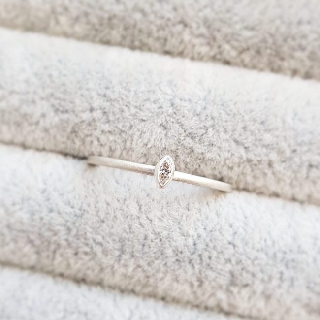 Marquise Diamond Stacking Ring