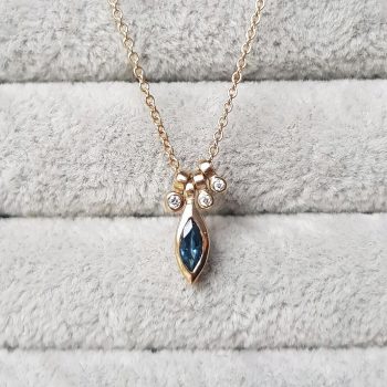 Decadence Sapphire Asymmetric Marquise Necklace